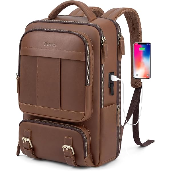 Amazon.com: Tzowla Leather Laptop Backpack, Bag for Men and Women
